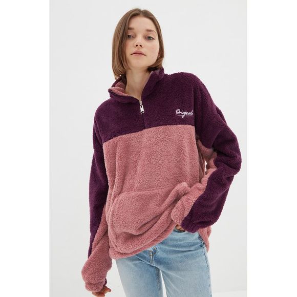 NWT Trendyol Unisex Oversize Standing collar Knitted Sweatshirt - Picture 2 of 10